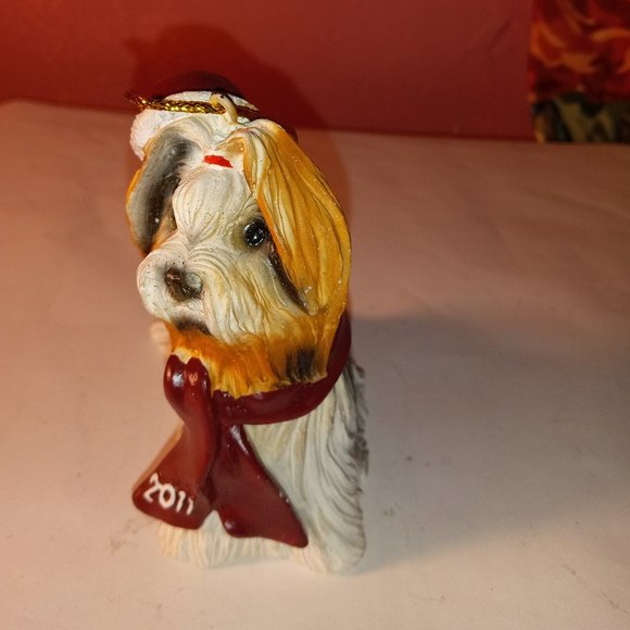 CHRISTMAS COLORFUL DOG PET CERAMIC ORNAMENT - Picture 2 of 9